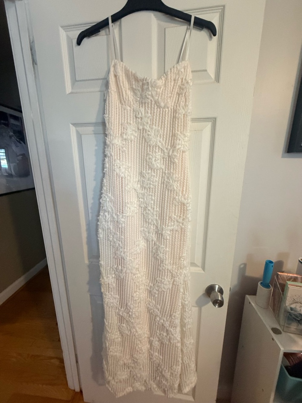 SHEIN cream floral maxi dress